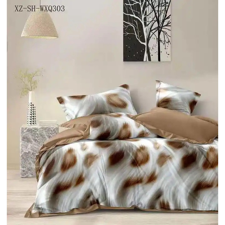 Lenjerie Finet 6 piese cu husa de pat pentru saltea de 160x200 si 180x200 nr19