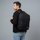 Пътна раница Zagatto ZG1118, Ръчен багаж 40x30x20 см, Раница за пътуване със самолет, Съвместима с Wizz Air, Ryanair, Отваряне на 90 градуса, Прикрепяща се към куфар, Водоустойчива, Капацитет 24л, Черна