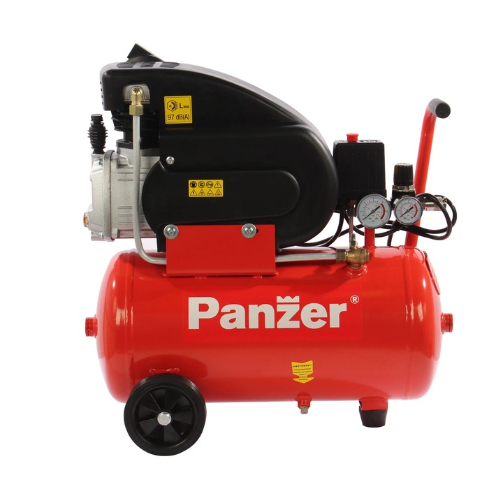 Compresor aer cu piston, cu ulei, Panzer FL20-24, 1.5 kW, 2 CP, 24 litri