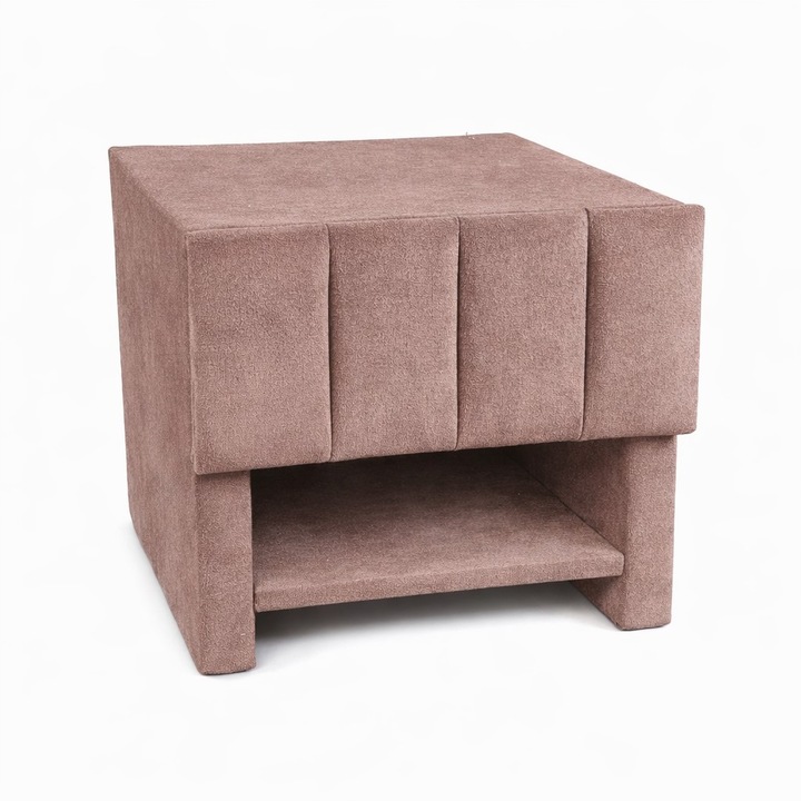 Noptiera tapitata "Velur", 45x40 cm, maro taupe