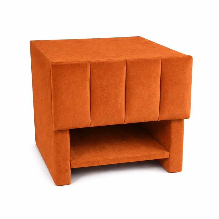 Noptiera tapitata "Velur", 45x40 cm, maro mango