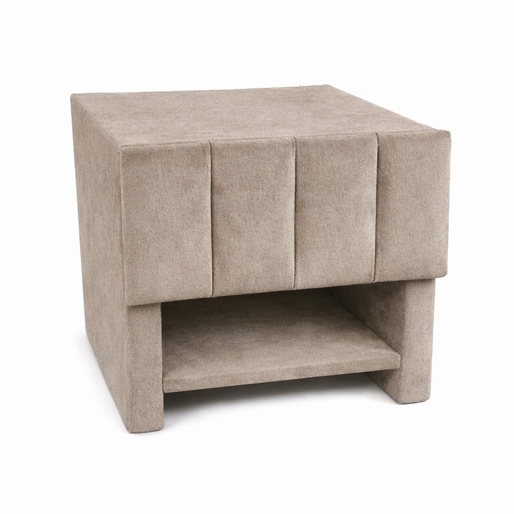 Noptiera tapitata "Velur", 45x40 cm, maro trufa