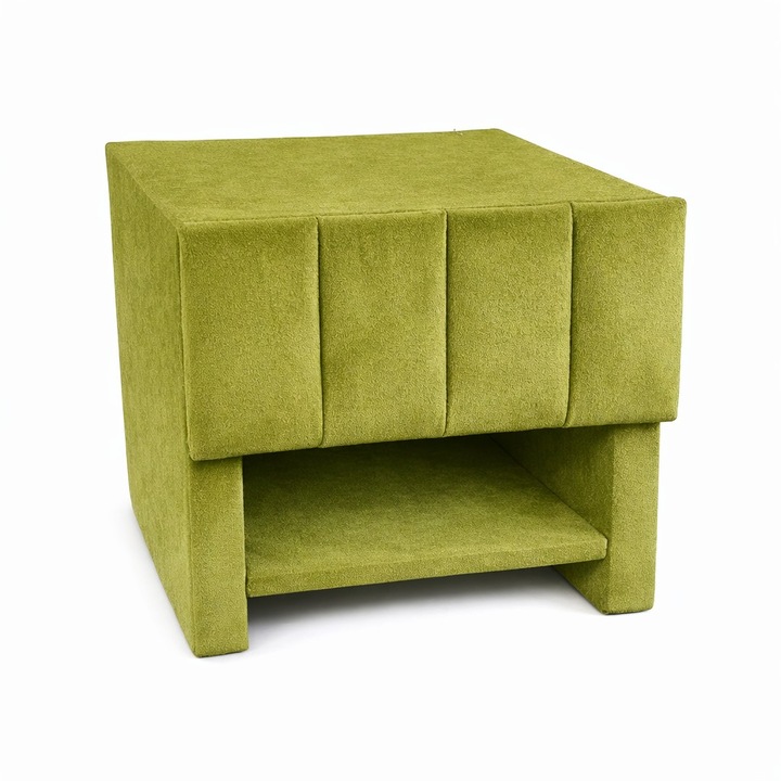 Noptiera tapitata "Velur", 45x40 cm, vernil