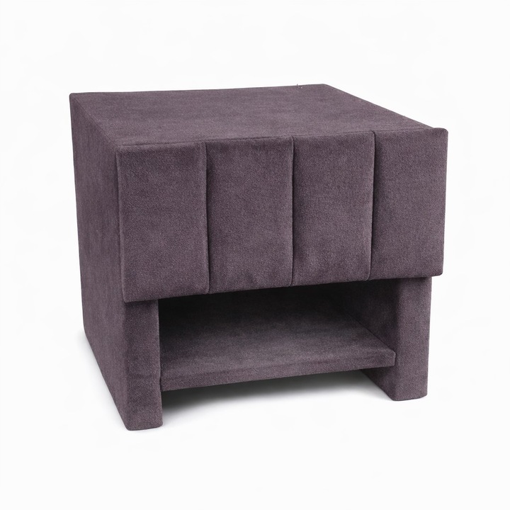 Noptiera tapitata "Velur", 45x40 cm, maro chocolate