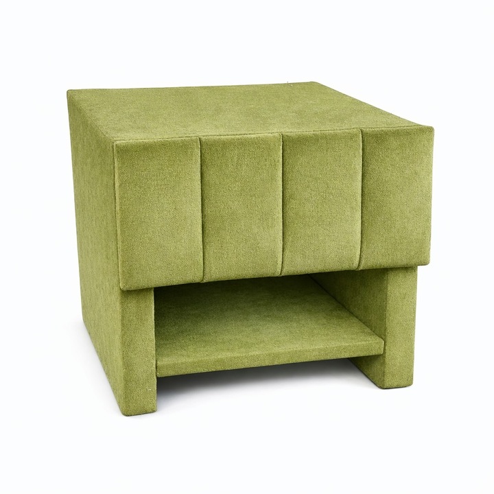 Noptiera tapitata "Velur", 45x40 cm, verde kiwi