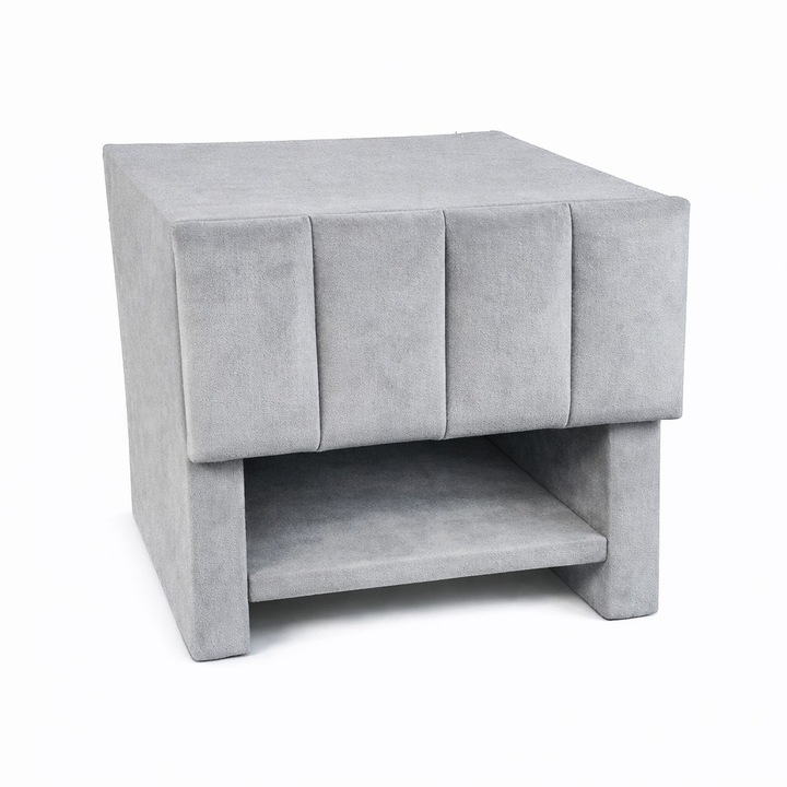 Noptiera tapitata "Velur", 45x40 cm, saphira