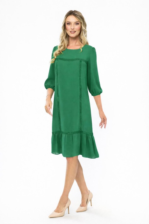 Barocca, Rochie cu terminatie cu volan Petra, Verde