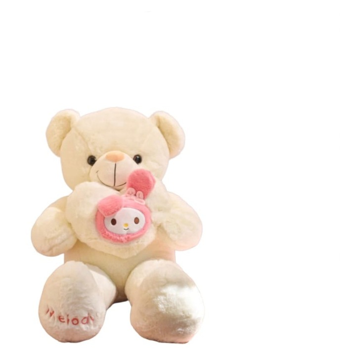 Ursulet de plus, MASHASHOP, My Melody, crem deschis, 95 cm