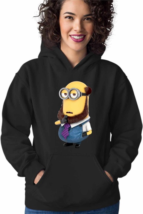 Hanorac Femei Minions Filozof Profesor Despicable, Negru