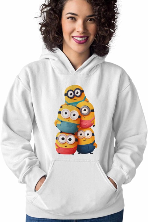 Hanorac Femei Minions Despicable Minioni, Alb