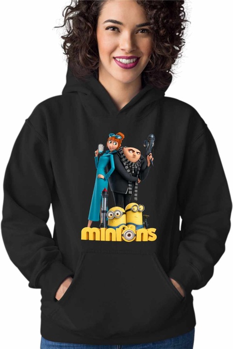 Hanorac Femei Despicable Minions Family Minioni, Negru