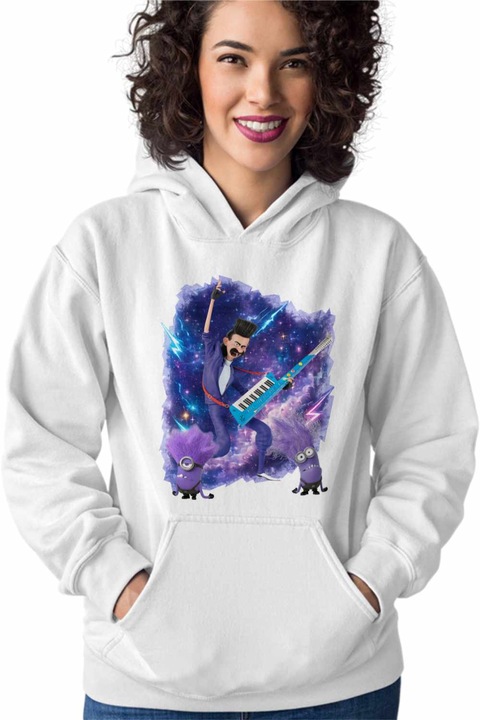 Hanorac Femei Balthazar Bad Minions Despicable Chitara, Alb