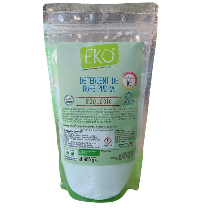 EKO Detergent de rufe profesional, pudra, 400g