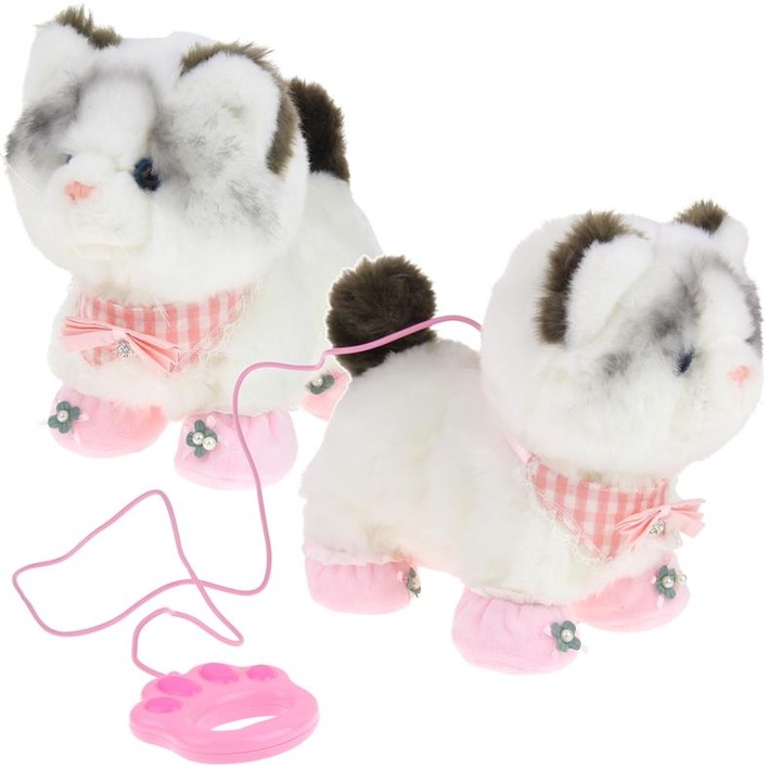 Interaktív játék, Nobo Kids, plüss kutya, hanggal, pórázzal és cipővel, 23x13x20cm