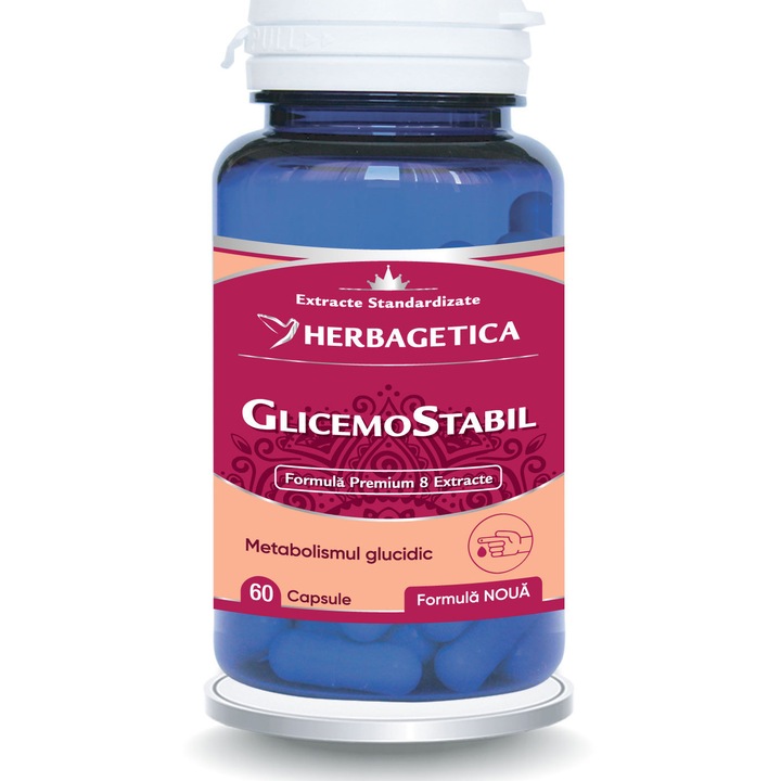 Suplimente Glicemostabil, Herbagetica, 60 capsule
