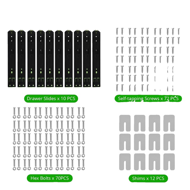 Glisiere pentru sertare, design durabil, extensie completa, 12 inch, negru