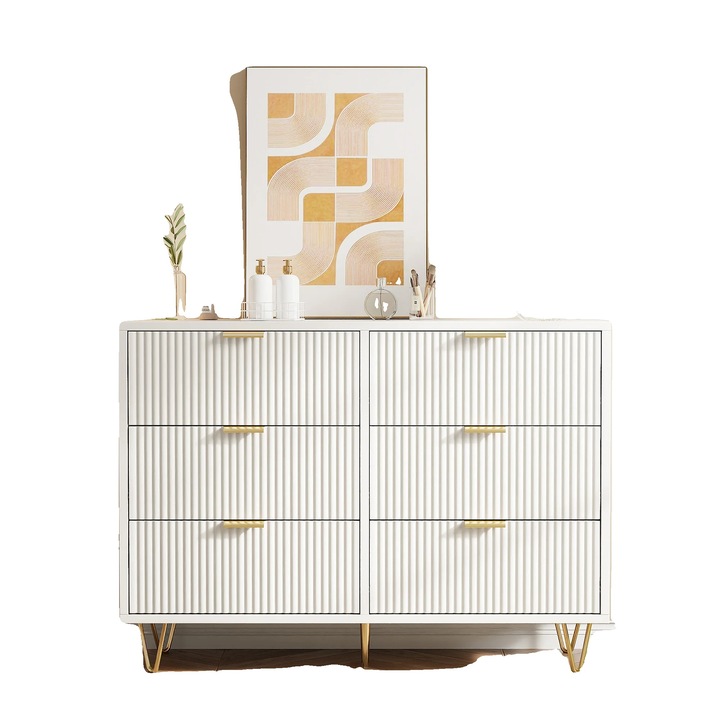 Kényelmes, modern design, 6 fiók, 91x60x34 cm