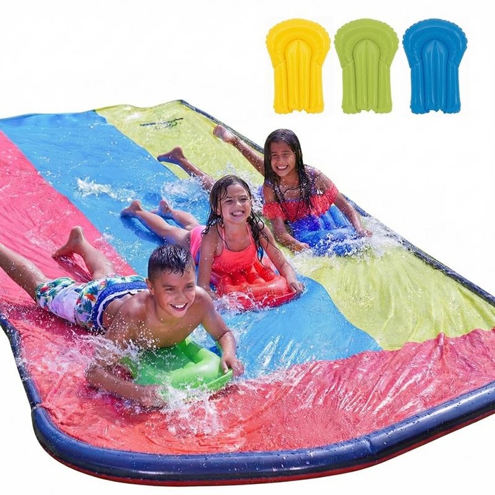 Tobogan copii, Nobo Kids, set 3 piste, 480x200cm, PVC, pentru copii de la 3 ani