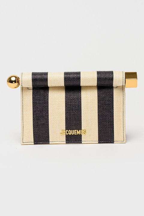 JACQUEMUS, Geanta crossbody cu bareta din lant, Alb fildes, Negru