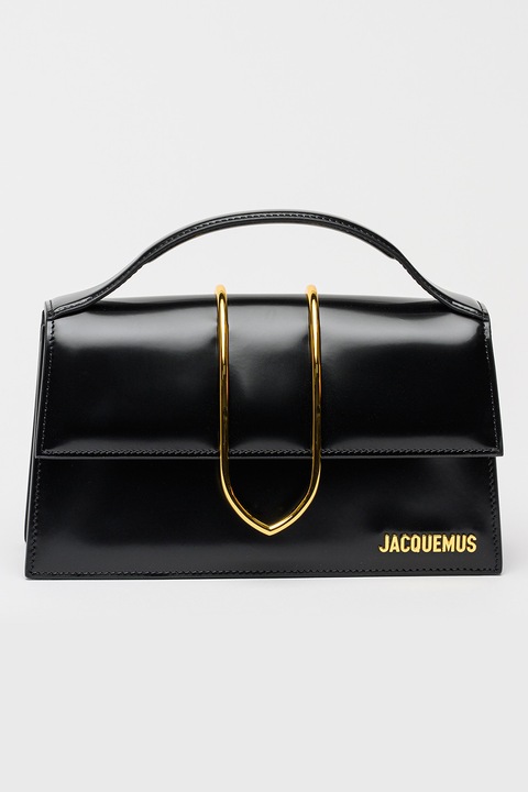 JACQUEMUS, Geanta din piele cu maner The Large Bambino, Negru