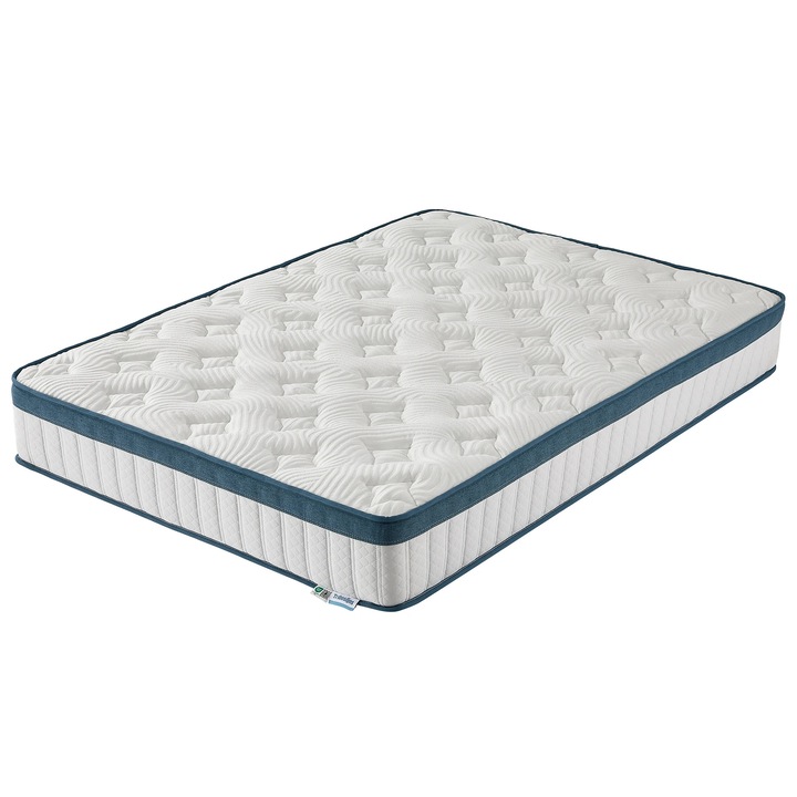 Saltea, suport ergonomic, 160x200x22cm, alb si albastru