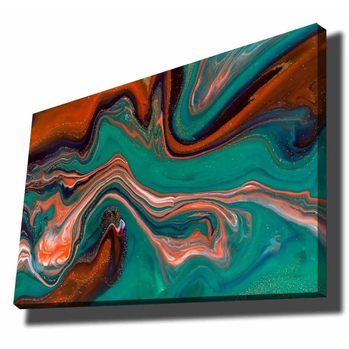 Tablou decorativ Re-Bloom, model abstract, lemn/panza, 70 x 100 cm