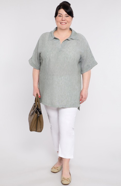 Bluza gri deschis cu guler