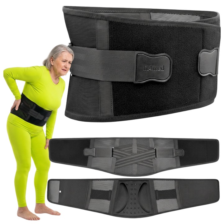 Centură lombară ortopedică Fit4Med L/XL, 96-121 cm, suport ergonomic, respirabil