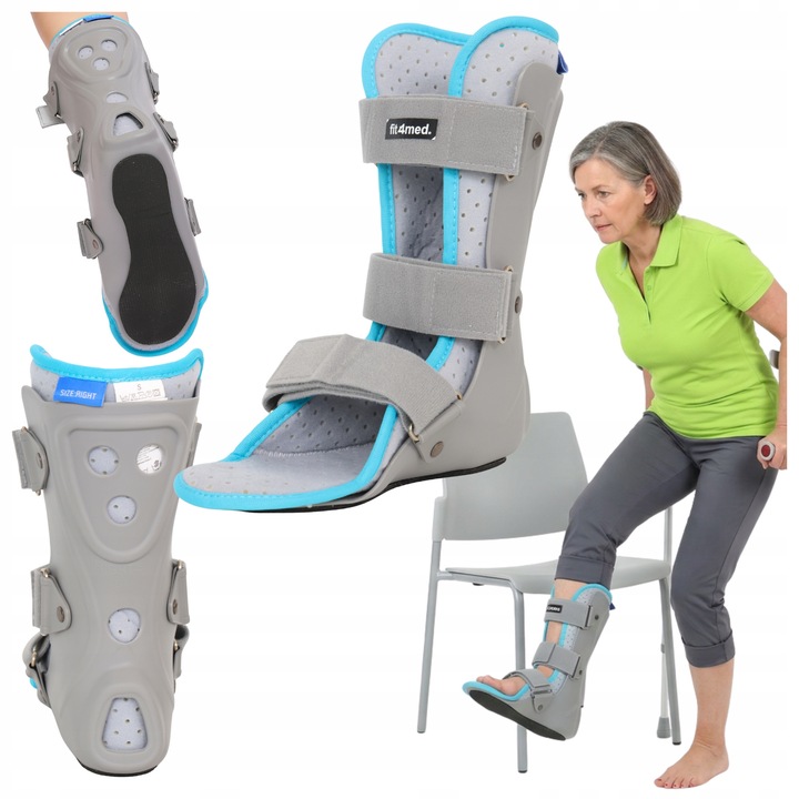 Orteza pentru glezna si picior stanga Fit4Med, tip Walker, marime S (35-38), carcasa rigidă din plastic, talpa antiderapanta