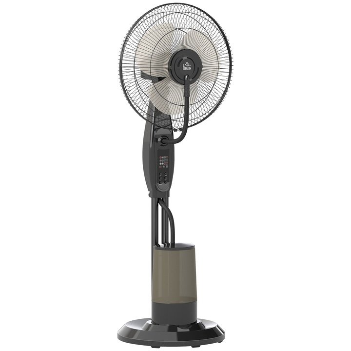 Ventilator pe picior cu pulverizare de apa, HOMCOM, Metal, ABS, 44, 5 x 38, 5 x 120 cm, Negru