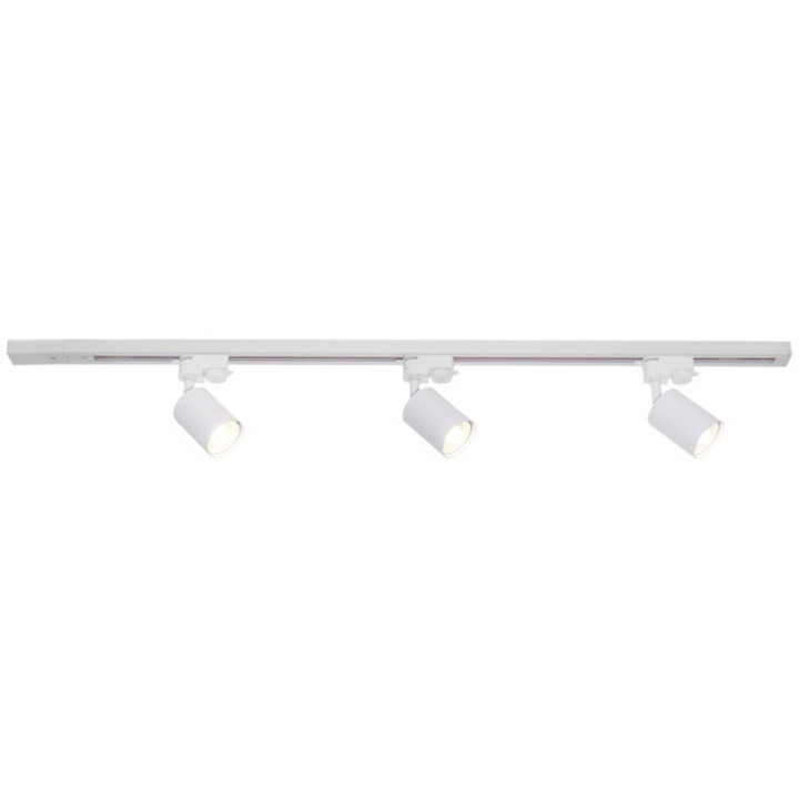 Sistem complet pe sina OSRAM Elemental 4099854599996, 3 proiectoare (GU10, max. 6 W LED), 1 sina de 1 m lungime, material: metal, Alb