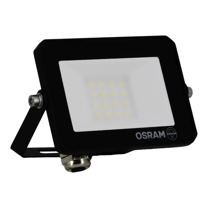 Proiector LED OSRAM Lux, 10 W, 900 lm, lumina neutra (4000K), IP65, negru, clasa energetica F