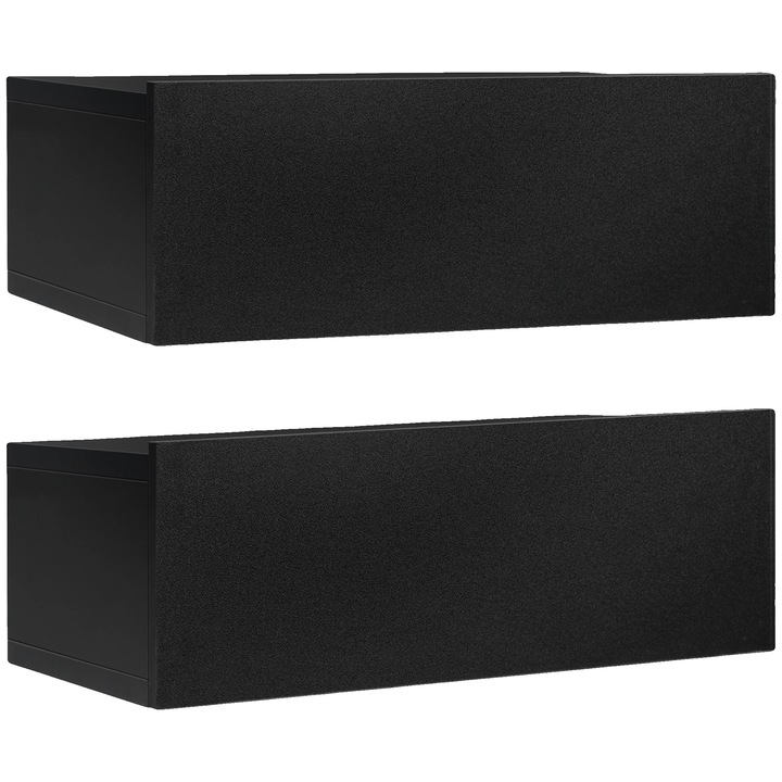 Noptiere, design modern, stocare functionala, negru, 40x30x15cm