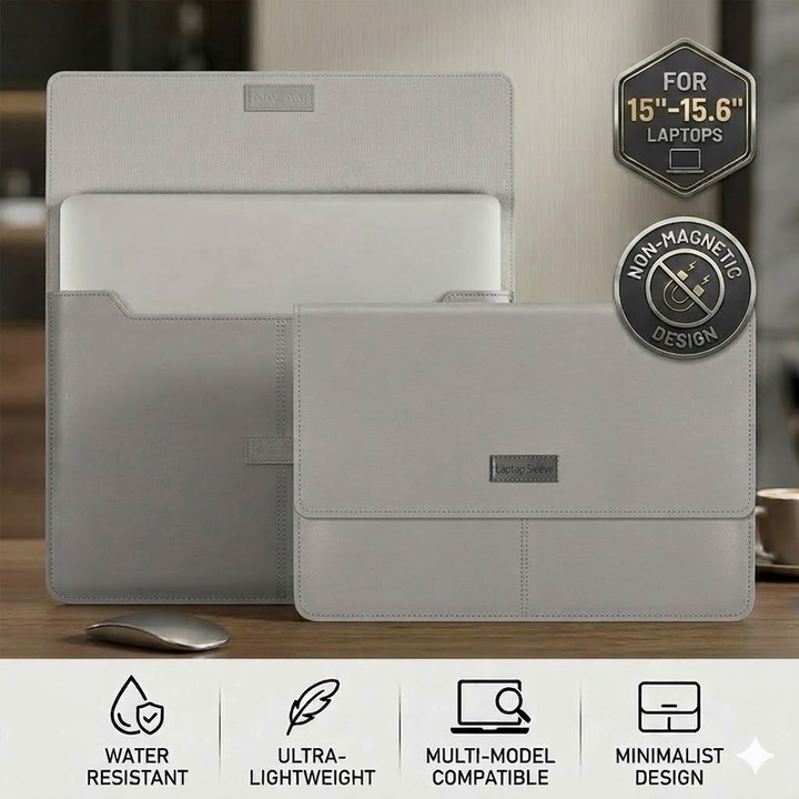 Husă Laptop Excitat, 15-15.6 inch, impermeabilă, anti-zgârieturi, gri
