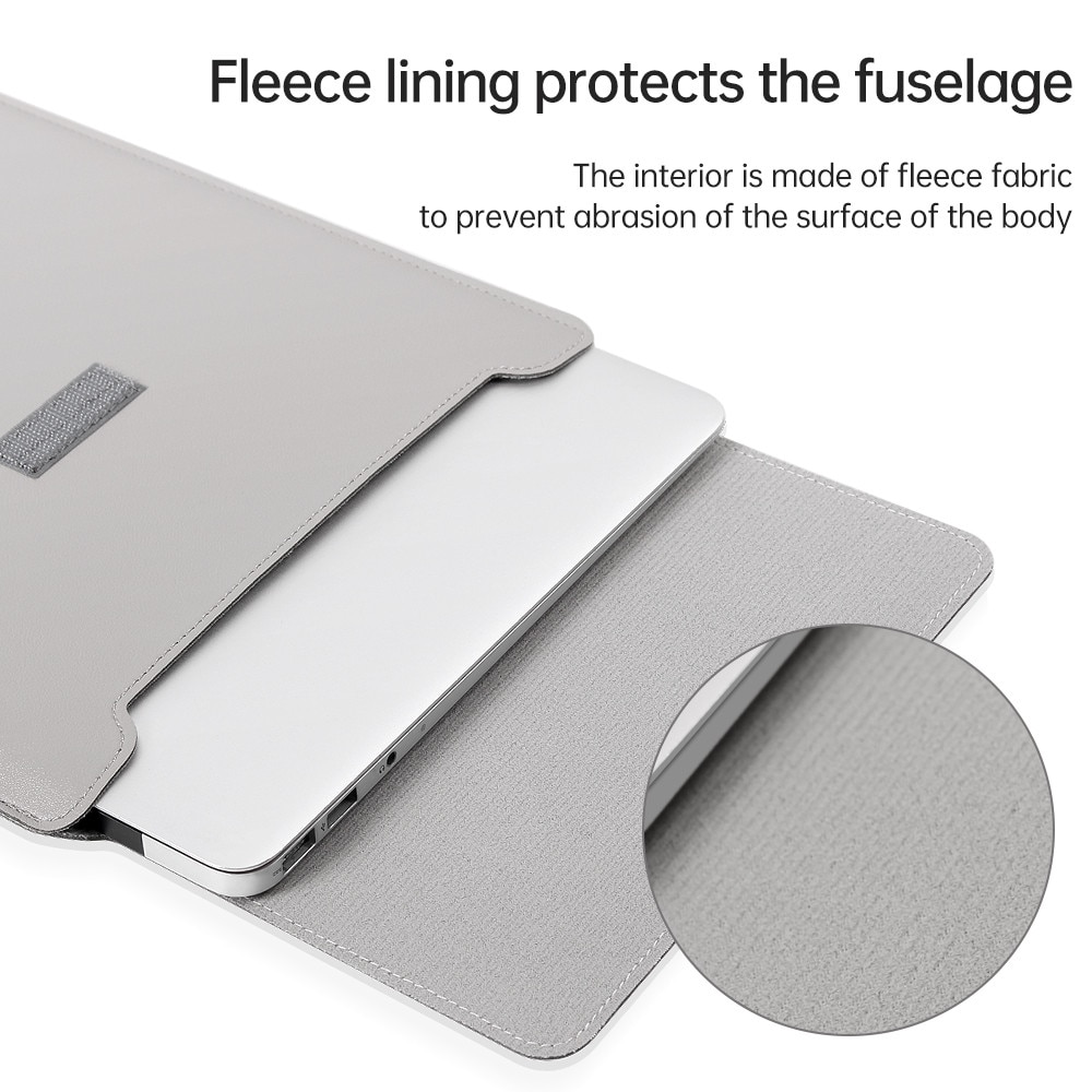 Husa Laptop Excitat®, Compatibila MacBook Air Pro M1 M2 M3 M4 M5, Protectie Impermeabila din Piele PU, Textura Anti-Zgarieturi, Functie Mouse Pad, 15-15.6 inch, Vertical, Gri