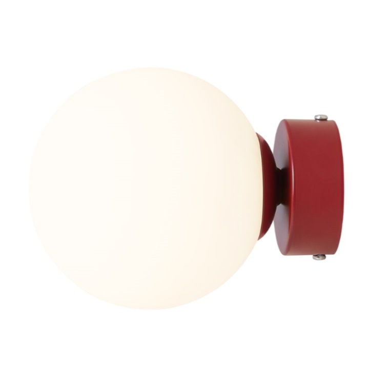 Aplica de perete Aldex Ball S, roșu vin, metal, soclu E14