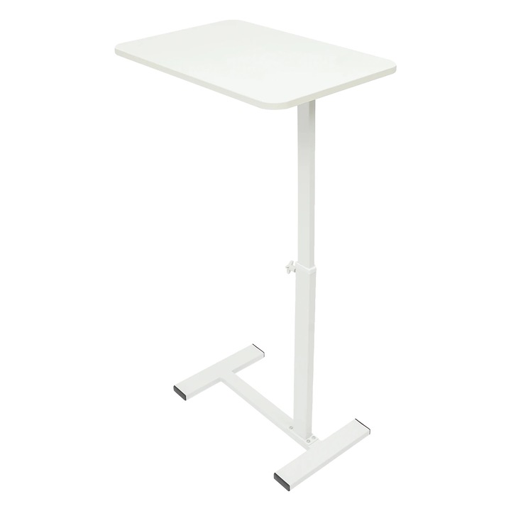 Noptiera, design modern, alb, dimensiuni 60x40 cm, inaltime ajustabila 63-103 cm