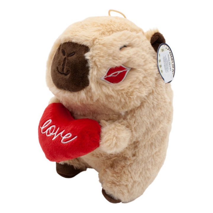 Jucărie de pluș Kapibara, 23cm, inimă