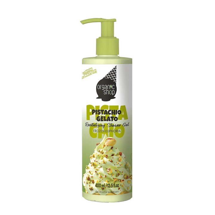 Revitalizáló tusfürdő Organic Shop Pisztácia Gelato Frozen Euphoria 400 ml