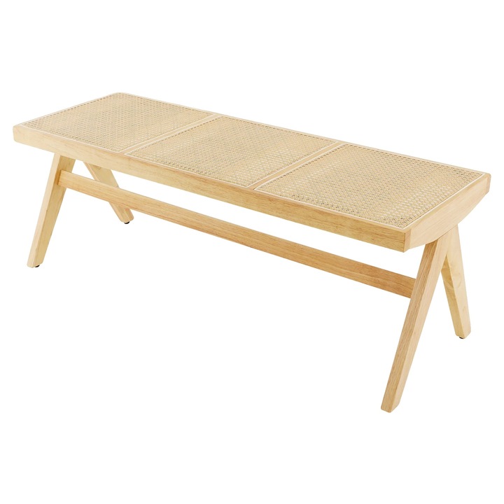 Cipőtároló pad, elegáns design, maximális teherbírás 200kg, fa színű, 128x45x45.5cm