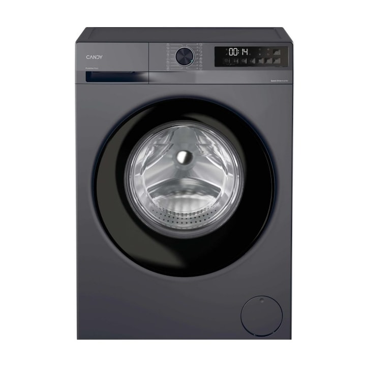 Masina de spalat rufe Candy GD 48SB6-S, Motor Inverter, Abur, Calcare usoara, ProActive Wash, Antibacterian, 8 kg, 1400 rpm, Clasa A, Gri inchis