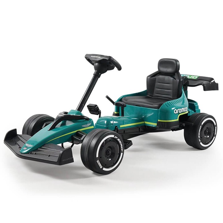 Kart cu pedale pentru copii Aston Martin F1, verde