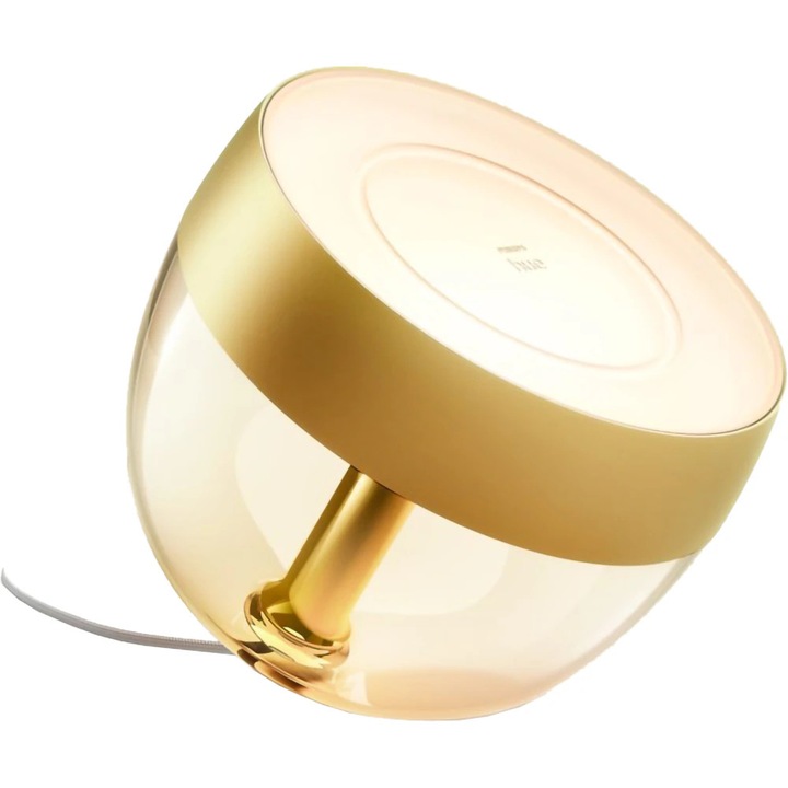 Veioză Philips Hue Iris, 8.2W, 570lm, Wi-Fi, RGB, aurie
