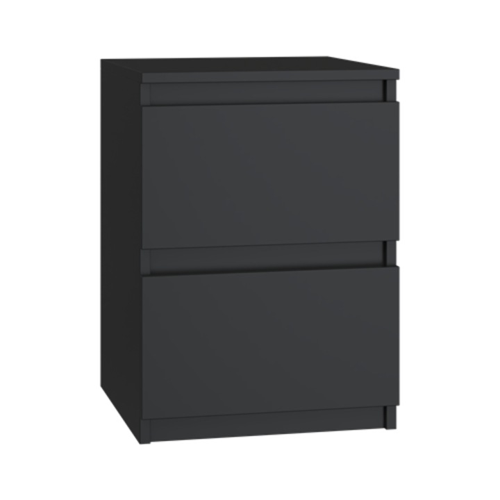 Noptiera TOPESHOP, 2 sertare, negru