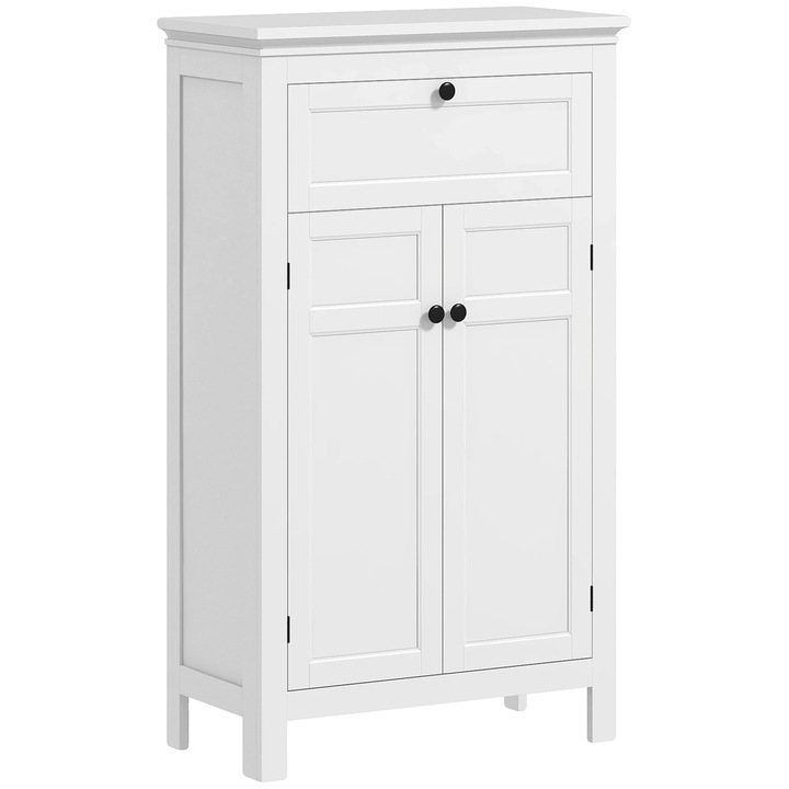 Cabinet baie, design modern, spatiu de stocare generos, alb, 60x30x102.5cm