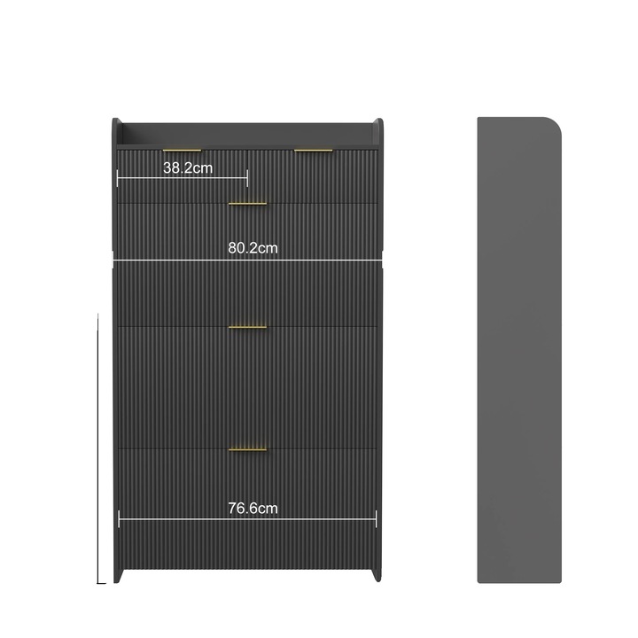 Dulap pantofi, design ingust, rafturi ajustabile, negru, 1 sertar