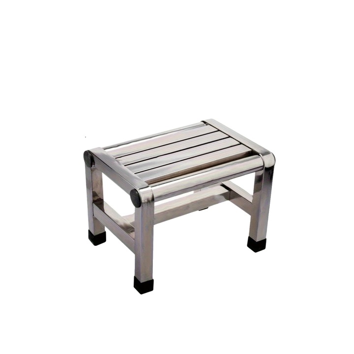 Taburet, inox, stil modern, 20cm, argintiu