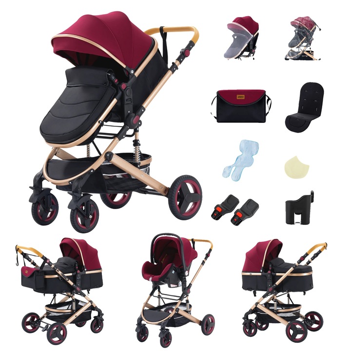 Marsupiu multifunctional, 530, rosu, design usor, capacitate 20 kg