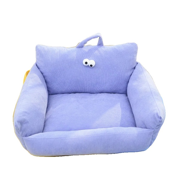 Кучешко легло, вътрешен материал, удобен и топъл дизайн, лилав, 50x40см