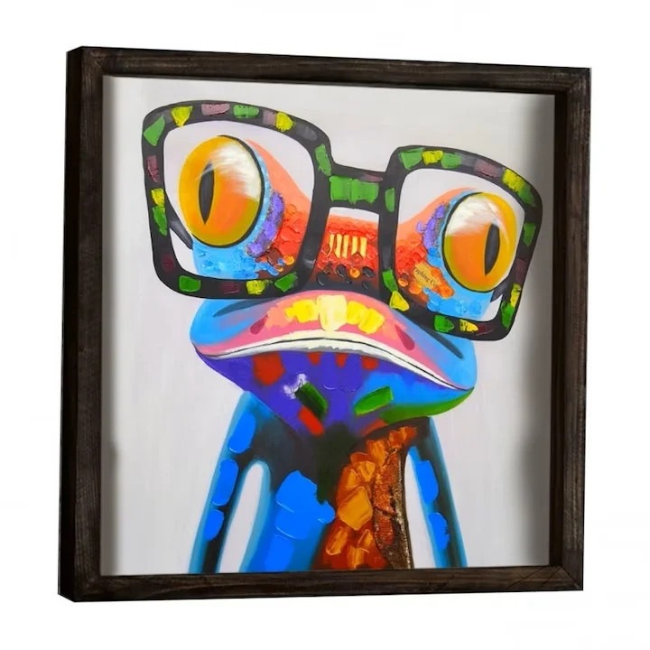 Tablou decorativ Re-Bloom, Evila Originals, lemn masiv, multicolor, 33 x 33 cm